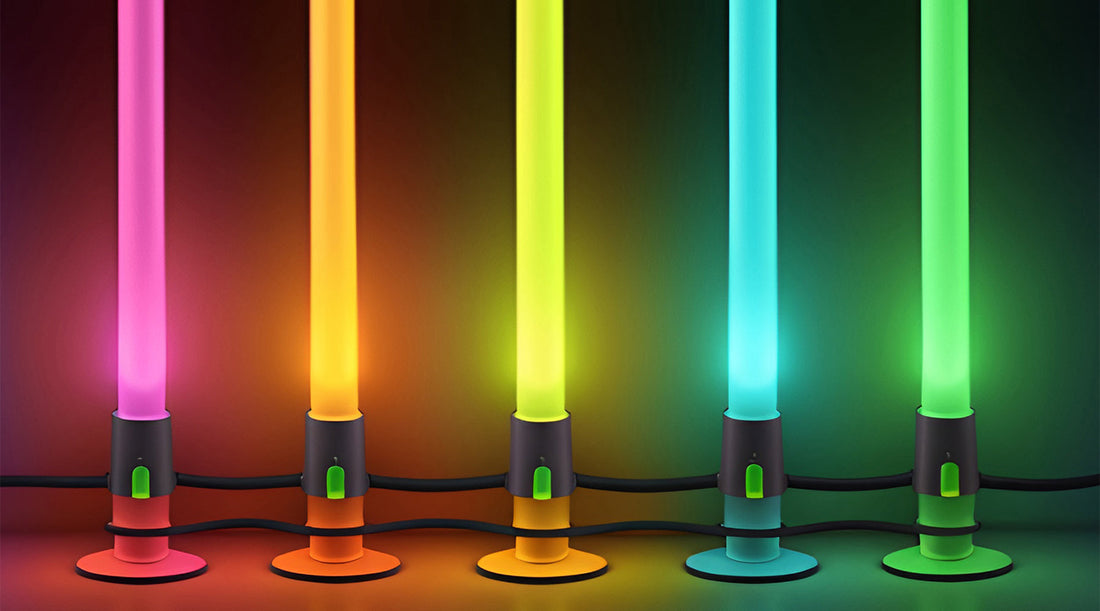 multicoloured neon tubes