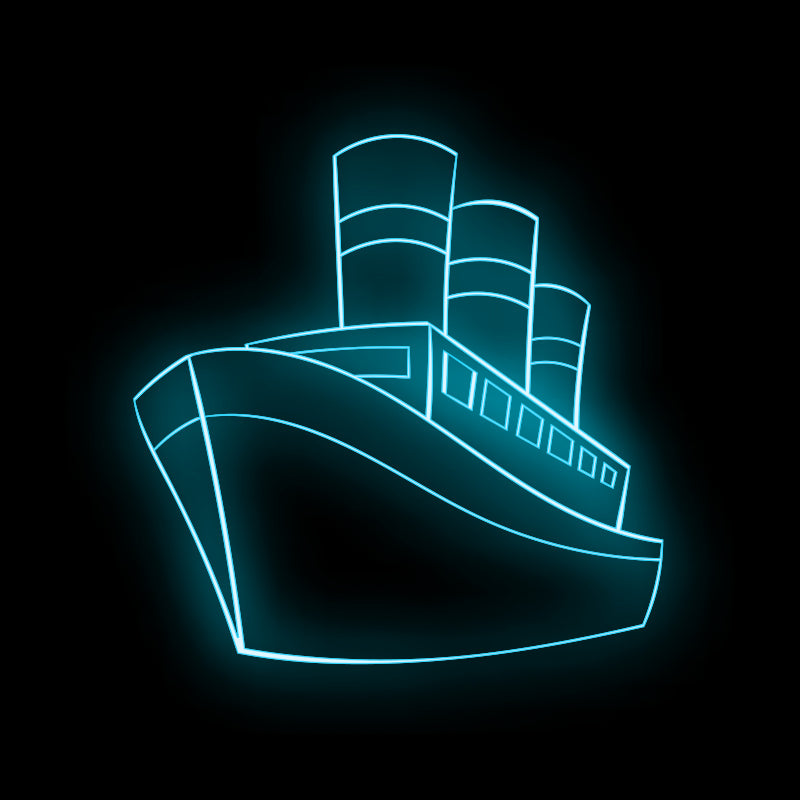 Neon teal free shipping icon