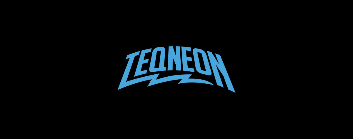Teqneon Banner Logo. Vibrant cyber-style brand emblem.