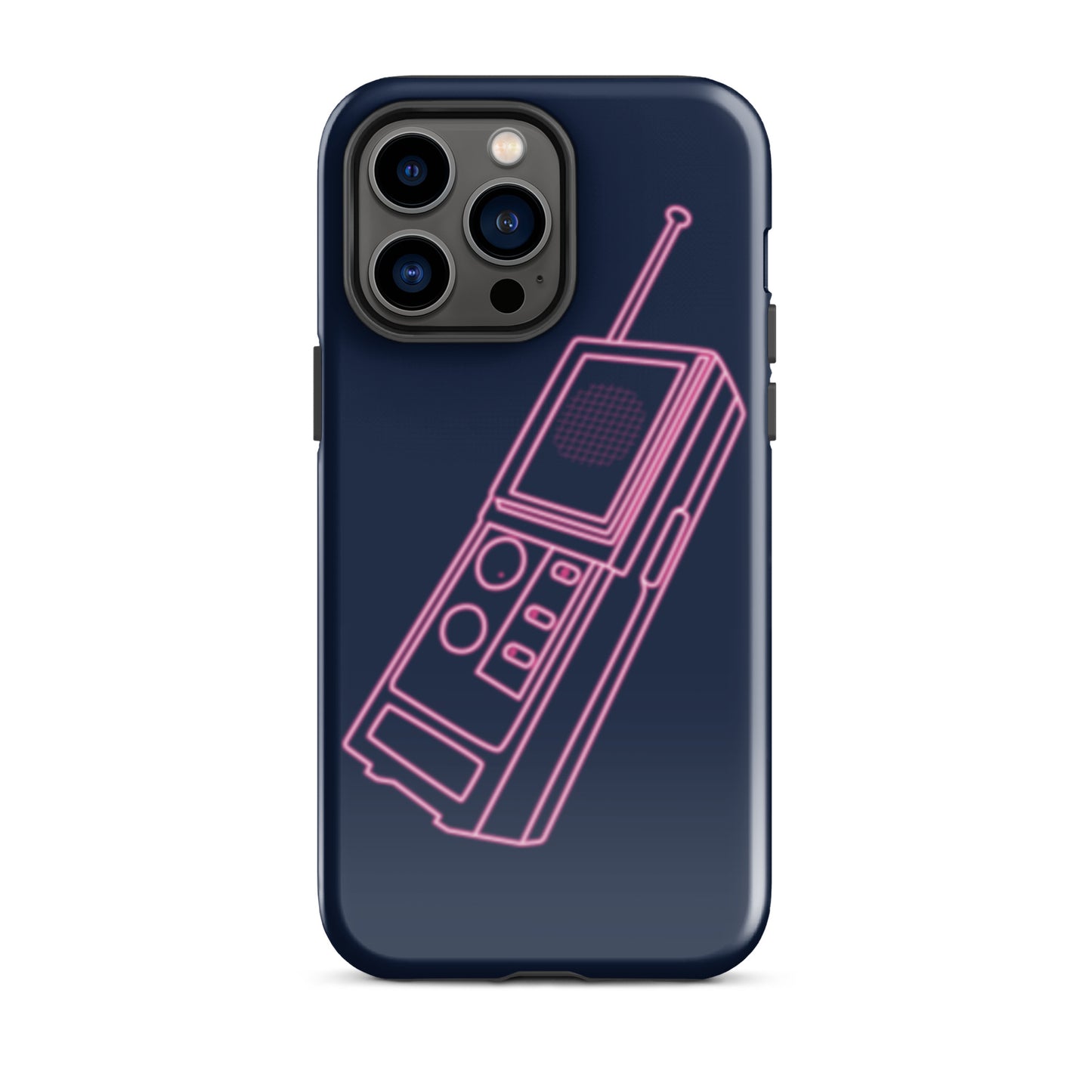 Elevate your iPhone's style with our Navy Blue Tough iPhone Case featuring a Retro WALKIE TALKIE neon graphic design. This sleek case offers durable protection against scratches and drops, keeping your device safe while making a statement. Designed for compatibility with various iPhone models, it's the perfect blend of style and toughness. Upgrade your iPhone's look and safeguard it with our Navy Blue Tough iPhone Case today!