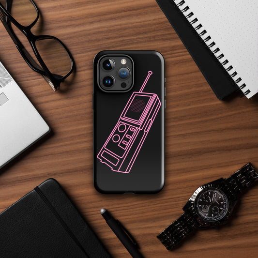 Elevate your iPhone's style with our Tough iPhone Case featuring a Retro WALKIE TALKIE neon graphic design. This sleek case offers durable protection against scratches and drops, keeping your device safe while making a statement. Designed for compatibility with various iPhone models, it's the perfect blend of style and toughness. Upgrade your iPhone's look and safeguard it with our Tough iPhone Case today!