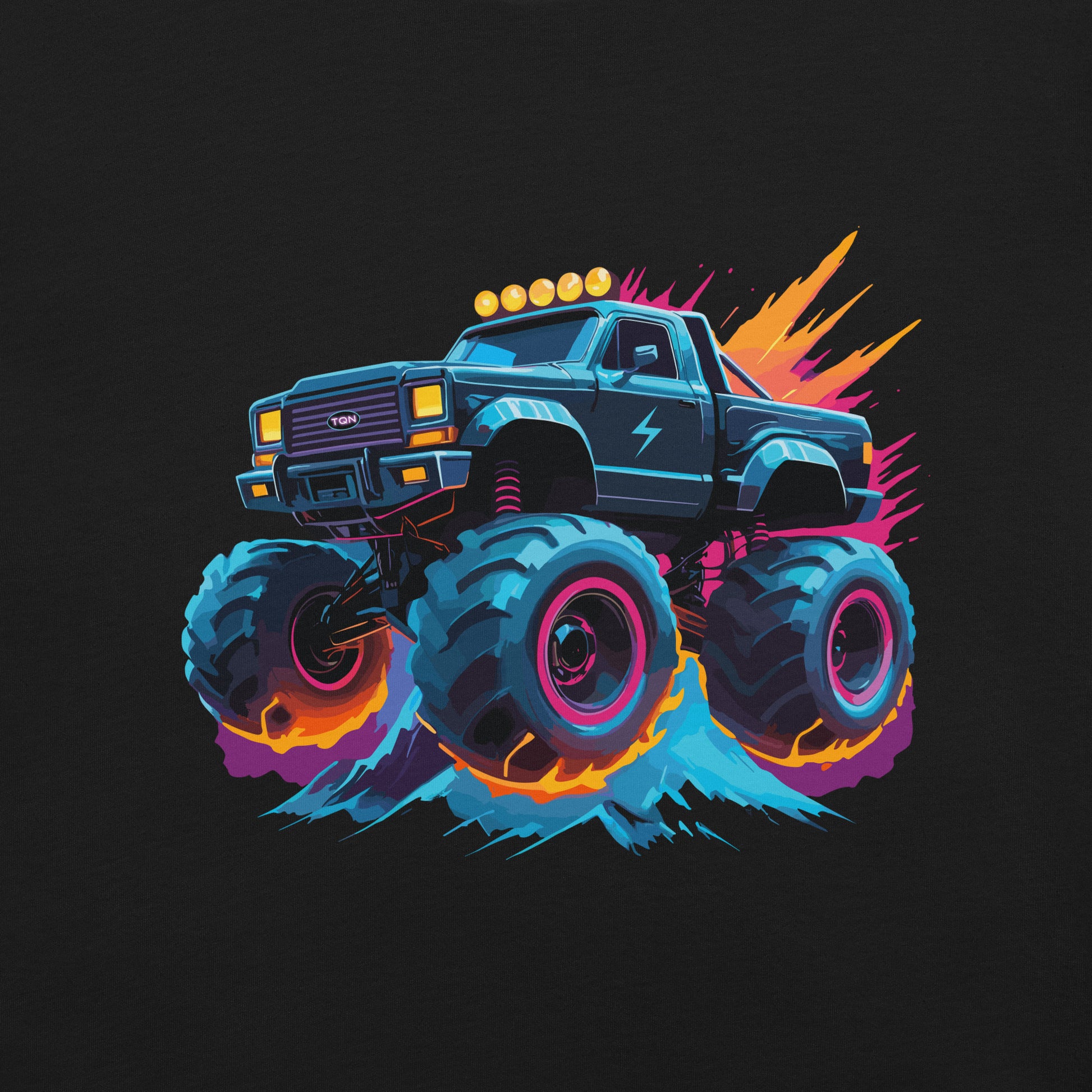 Neon Flying Monster Truck design