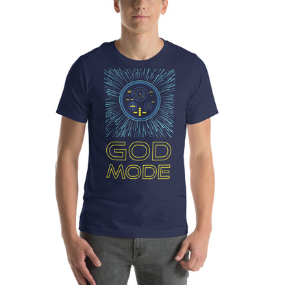 Unleash the cosmos with our 'GOD MODE' Navy blue T-Shirt from the TEQNEON Spacecraft collection. Dive into the depths of intergalactic style with a mesmerizing hyperspace design that sets you on an epic journey through the stars. Elevate your wardrobe with this cosmic masterpiece, where fashion meets the future. Visit the TEQNEON Spacecraft collection and redefine your style beyond the boundaries of space and time.